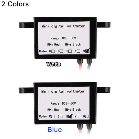 MakerFocus 2pcs Mini Digital DC Voltmeter 0.28 Inch Two-Wire 3.0V-30V Waterproof