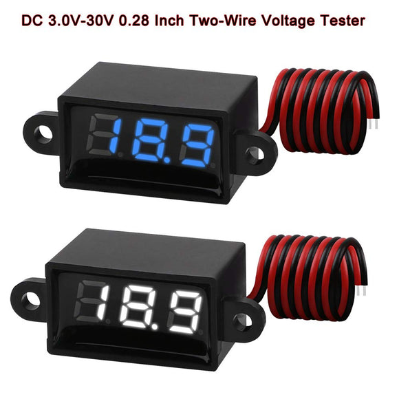 Two-Wire 3.0-30V Digital DC Waterproof Voltmeter