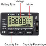 Digital Battery Capacity Tester, Battery Capacity Voltage Checker Controller Tester with LCD