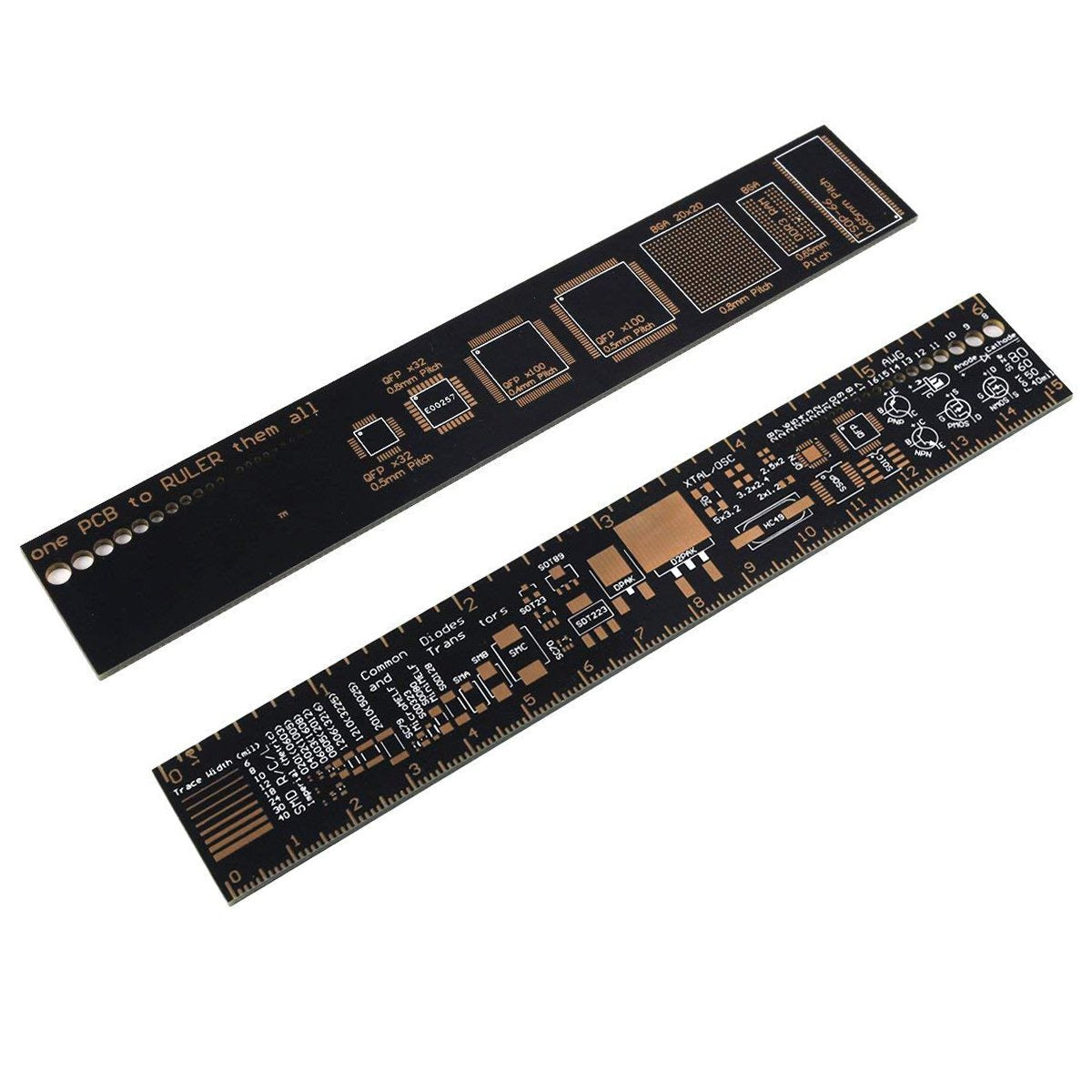 MakerFocus 2pcs PCB Ruler 6 Inch 15cm Measuring Tool for Soldering Up