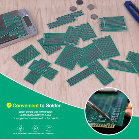 MakerFocus 24 PCS Universal Prototype PCB Board for Soldering Practice