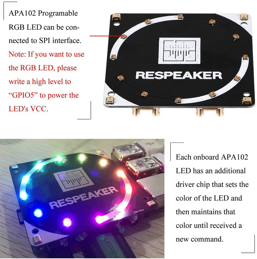 Module 4g Raspberry Pi With Voice Encoder Microphone Speech Voice Recognition Module for Raspberry Pi Array 4-Mi ...