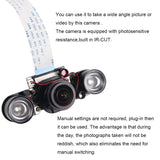 MakerFocus Fisheye Camera 5mp IR-CUT Night-vision Camera for Raspberry Pi4B/3B+/3B/2B