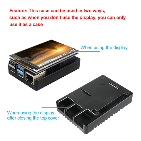 MakerFocus Raspberry Pi 4B Aluminum Alloy Mental Case  with Thermal Conductive Adhesive
