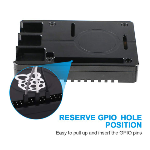 MakerFocus Raspberry Pi 4B Aluminum Alloy Mental Case  with Thermal Conductive Adhesive