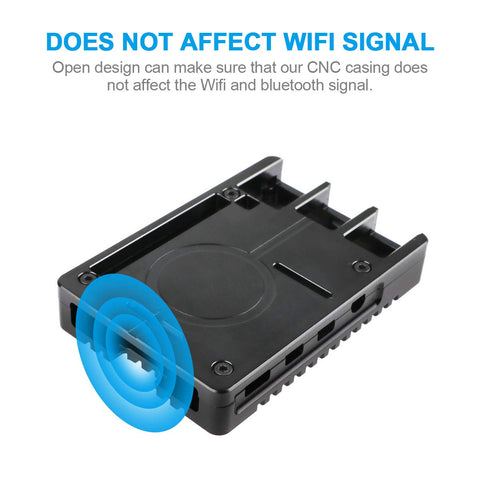 MakerFocus Raspberry Pi 4B Aluminum Alloy Mental Case  with Thermal Conductive Adhesive