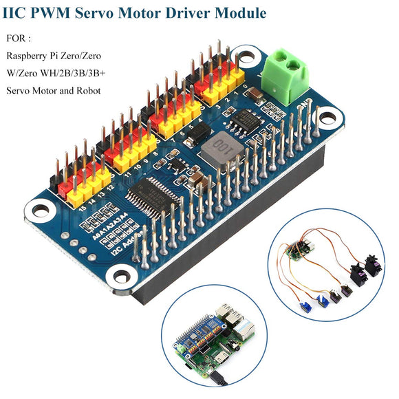 MakerFocus PWM Servo Motor Driver IIC Module 16 Channel for Raspberry Pi