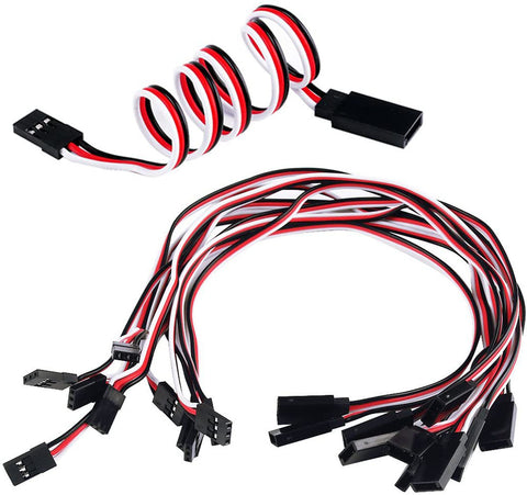 10pcs Cable Lead Wire 320mm 12.59inch 3 Pin Cord JR Male to Futaba Female for RC Plane