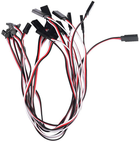 10pcs Cable Lead Wire 320mm 12.59inch 3 Pin Cord JR Male to Futaba Female for RC Plane