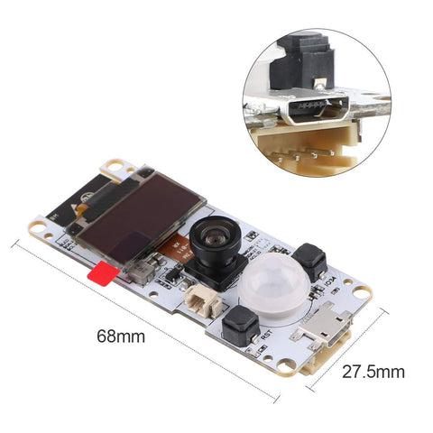 MakerFocus T-Camera ESP32 WROVER OV2640 Camera Module with 0.96 Inch OLED-Fish-Eye Lens