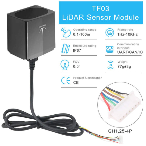 TF03 Lidar Distance Sensor with 180m Measurement 