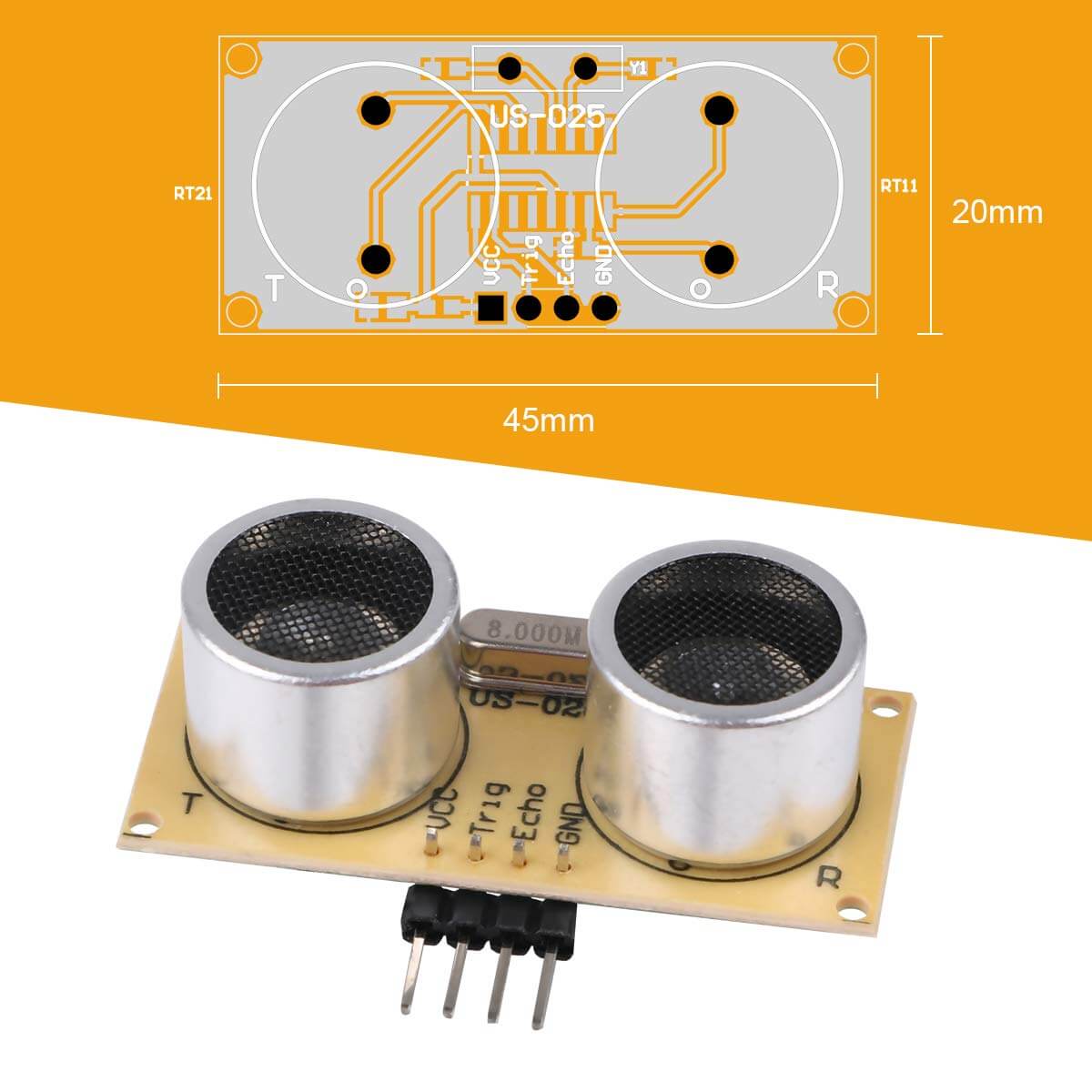 Ultrasonic Distance Module MakerFocus 5pcs US-026 Ultrasonic Module Distance Sensor Kits Ranging ...