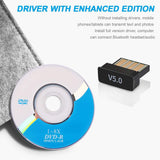 USB Bluetooth Adapter 5.0 Wireless Receiver Transfer Dongle Laptop PC  Windows 10 8.1 8 7 XP Vista