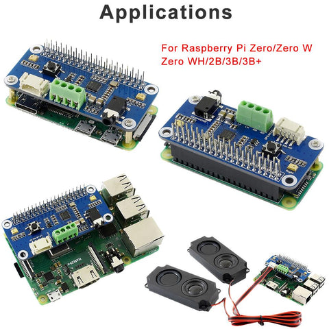 MakerFocus WM8960 I2S Expansion Board Amplifier Module with 2pcs Arduino Speaker for Raspberry Pi