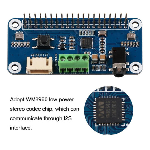 MakerFocus WM8960 I2S Expansion Board Amplifier Module with 2pcs Arduino Speaker for Raspberry Pi