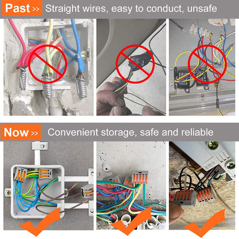 Compact Wire Connectors, 60Pcs Lever Nut Connector Assortment Conductors Terminal Block Wire