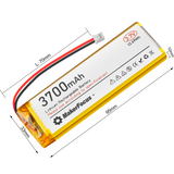 Makerfocus 3700mAh 1S 3.7V Rechargeable Batteries Lithium Polymer Battery with JST 2.0A Connector(Pack of 2)