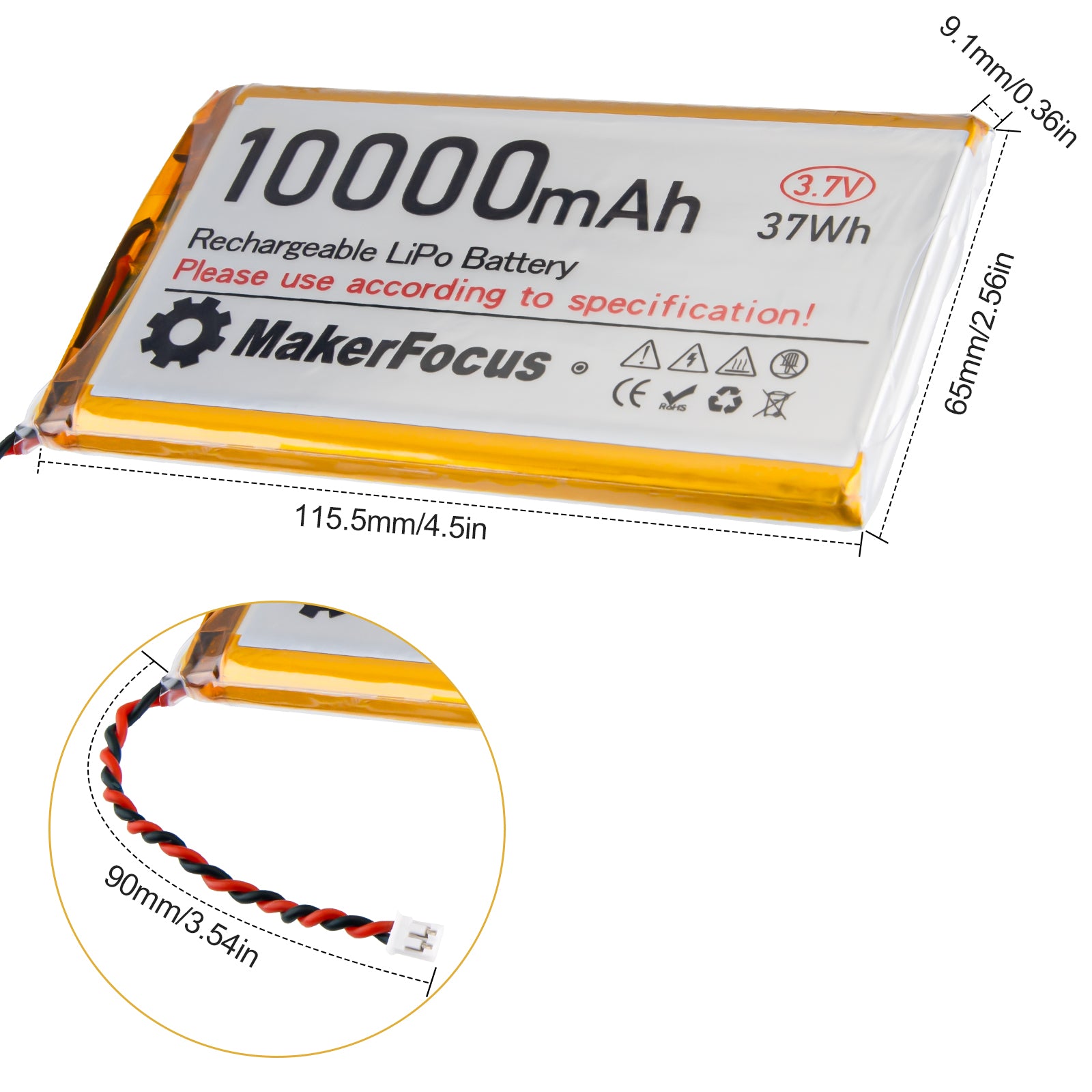 Batteria LiPo 3.7V 10000mAh Con Spina PH2.0A - Per Raspberry Pi E Progetti Elettronici - Foto 7